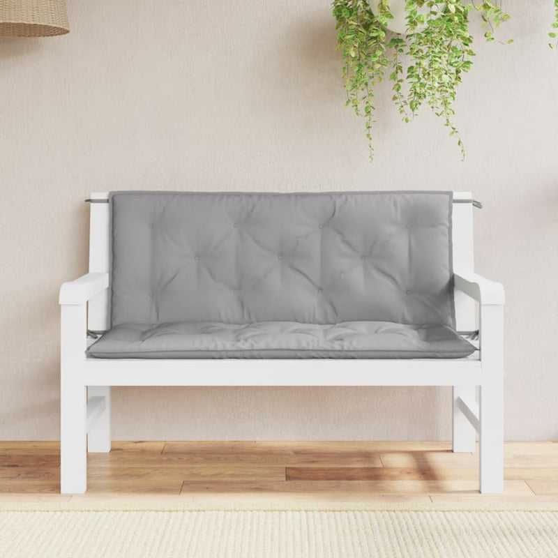 Afbeelding laden in galerijviewer, Vidaxl tuinbankkussens 2 st 120x50x7 cm oxford stof grijs
