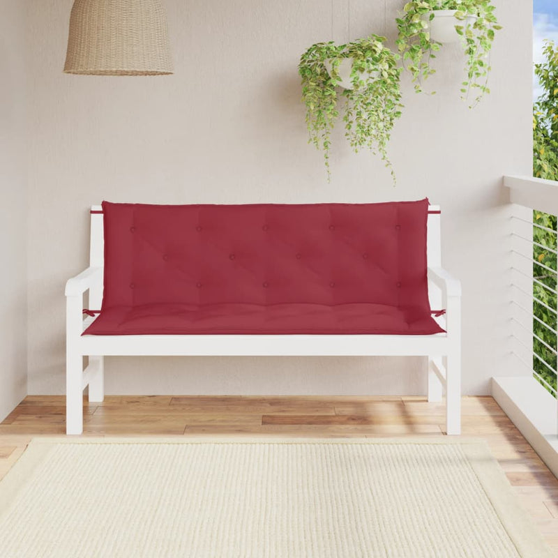 Afbeelding laden in galerijviewer, Vidaxl tuinbankkussens 2 st 150x50x7 cm oxford stof wijnrood

