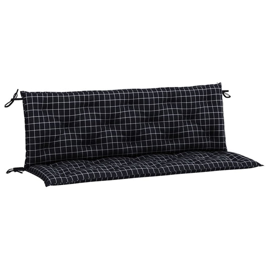 Vidaxl tuinbankkussens 2 st ruitpatroon 150x50x7 cm stof zwart