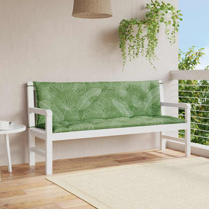Vidaxl tuinbankkussens 2 st bladpatroon 150x50x7 cm stof