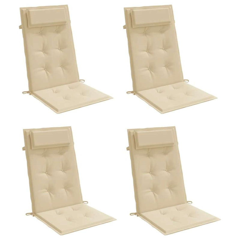 Afbeelding laden in galerijviewer, Vidaxl stoelkussens 4 st hoge rug oxford stof beige

