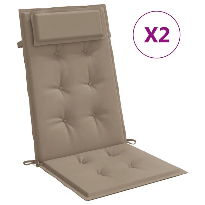 Afbeelding laden in galerijviewer, Vidaxl stoelkussens 2 st hoge rug oxford stof taupe
