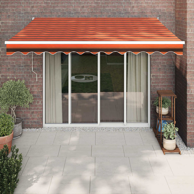 Afbeelding laden in galerijviewer, Vidaxl luifel automatisch uitschuifbaar 3,5x2,5 m oranje en bruin
