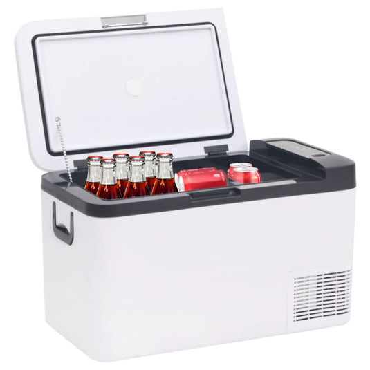 Vidaxl koelbox met handvat 18 l pp pe zwart en wit