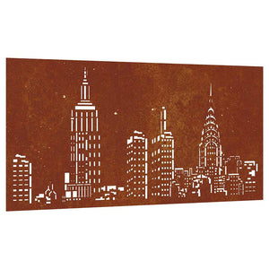 Vidaxl wanddecoratie tuin skyline-ontwerp 105x55 cm cortenstaal
