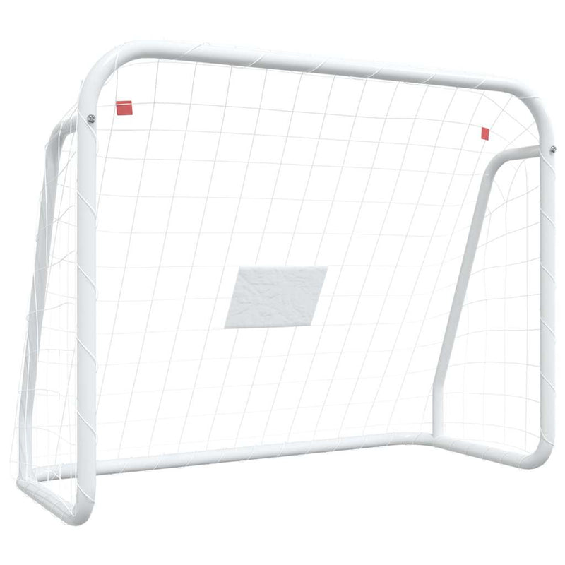 Afbeelding laden in galerijviewer, Vidaxl voetbaldoel met net 125x96x60 cm staal en polyester wit
