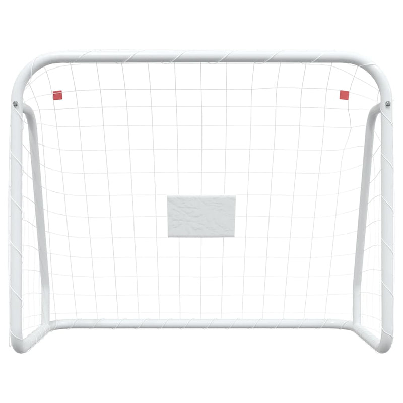 Afbeelding laden in galerijviewer, Vidaxl voetbaldoel met net 125x96x60 cm staal en polyester wit
