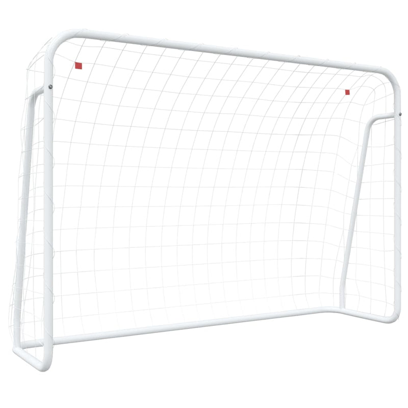 Afbeelding laden in galerijviewer, Vidaxl voetbaldoel met net 214x75x152 cm staal en polyester wit
