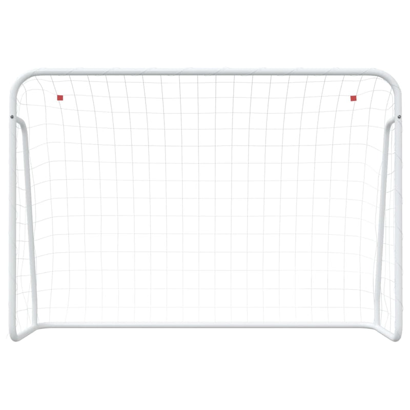 Afbeelding laden in galerijviewer, Vidaxl voetbaldoel met net 214x75x152 cm staal en polyester wit
