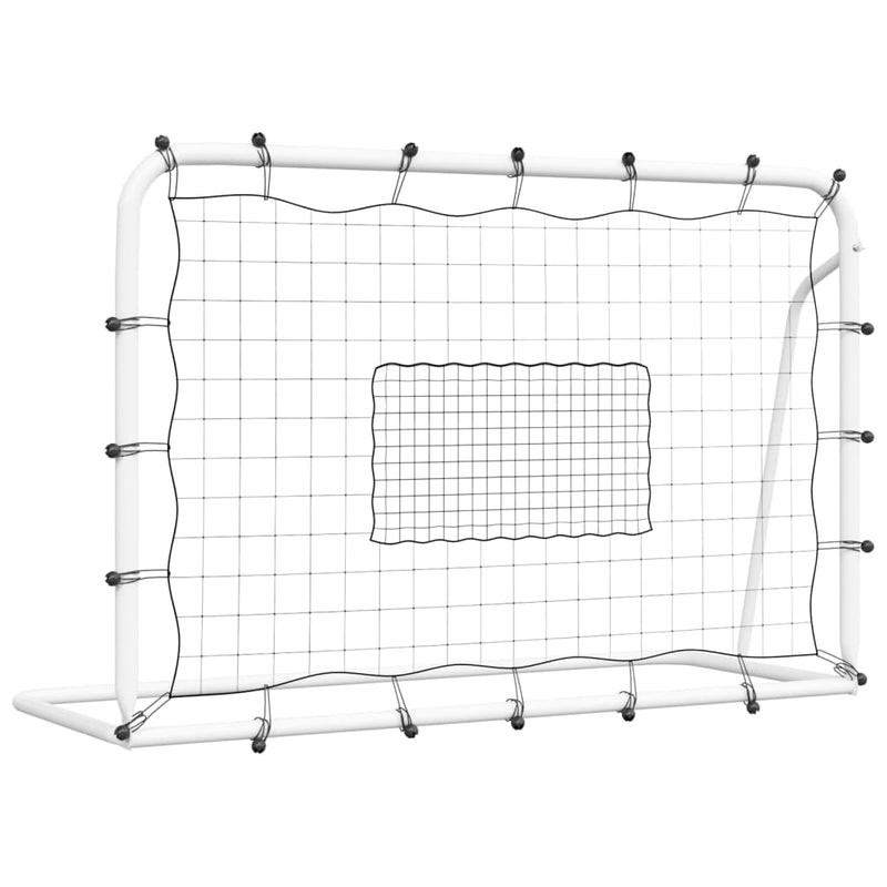 Afbeelding laden in galerijviewer, Vidaxl voetbalrebounder 184x61x123 cm staal en pe wit en zwart
