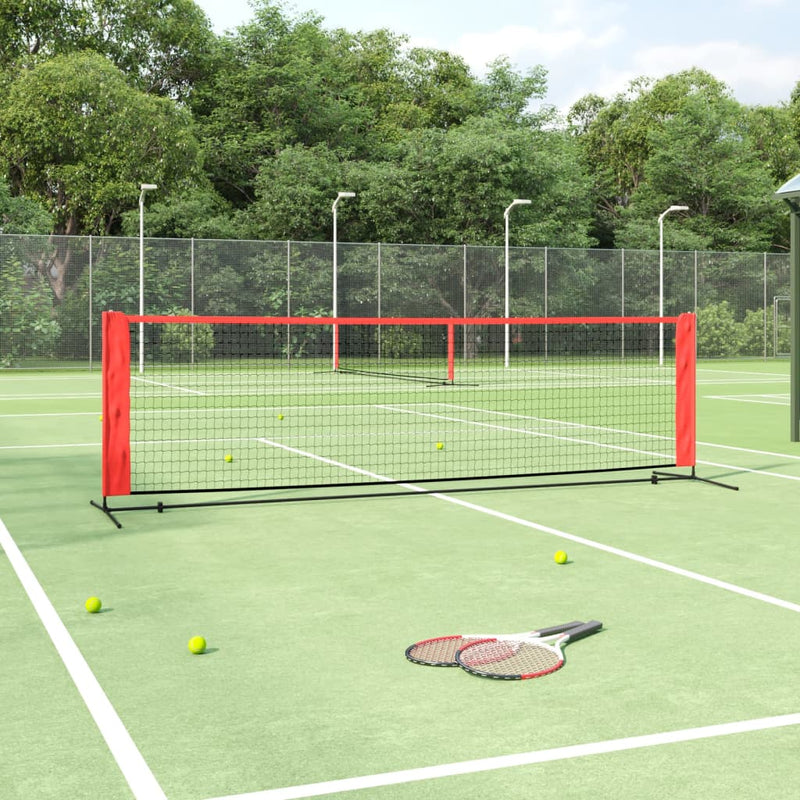 Afbeelding laden in galerijviewer, Vidaxl tennisnet 300x100x87 cm polyester zwart en rood

