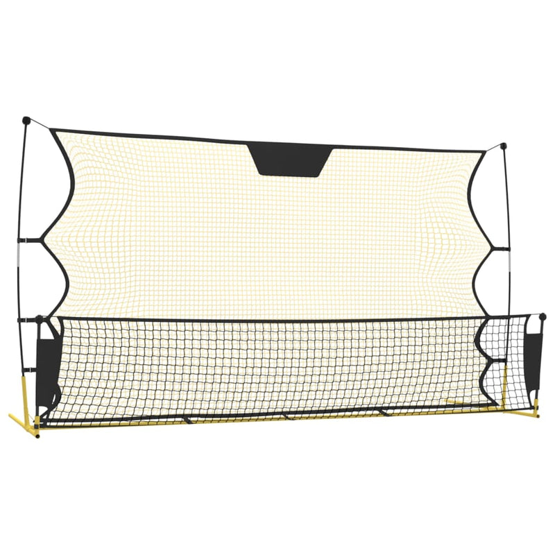 Afbeelding laden in galerijviewer, Vidaxl voetbal reboundnet 183x85x120 cm polyester zwart en geel

