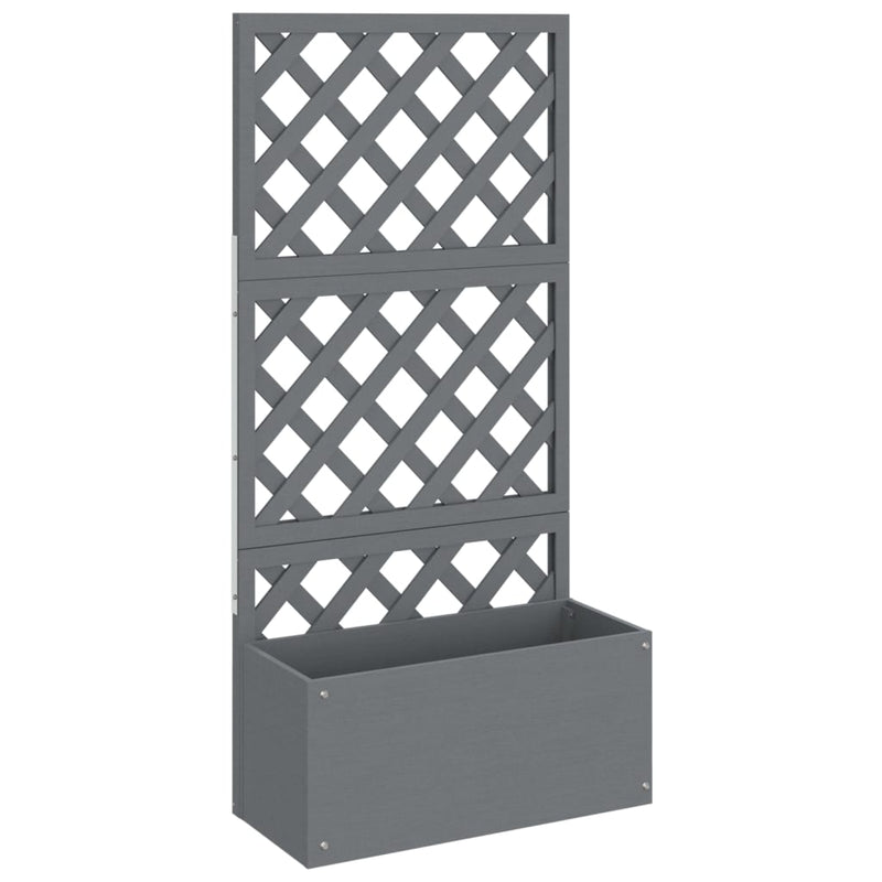Afbeelding laden in galerijviewer, Vidaxl plantenbakken met latwerk 2 st 65x33x135 cm hkc grijs
