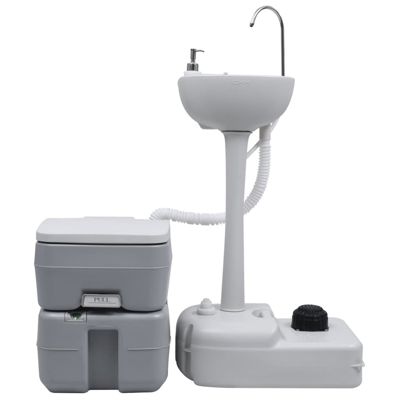 Afbeelding laden in galerijviewer, VidaXL Campingtoilet en wasbak met watertank

