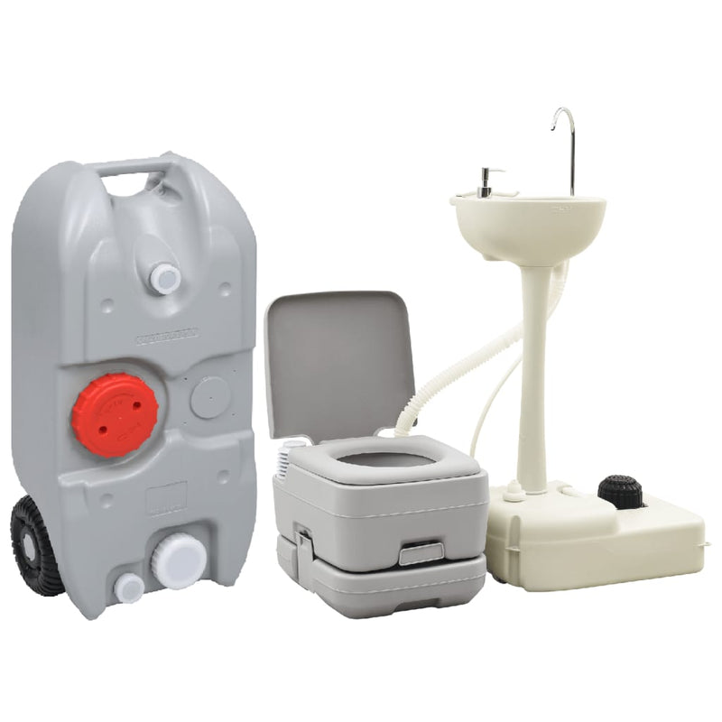 Afbeelding laden in galerijviewer, VidaXL Campingtoilet en wasbak met watertank
