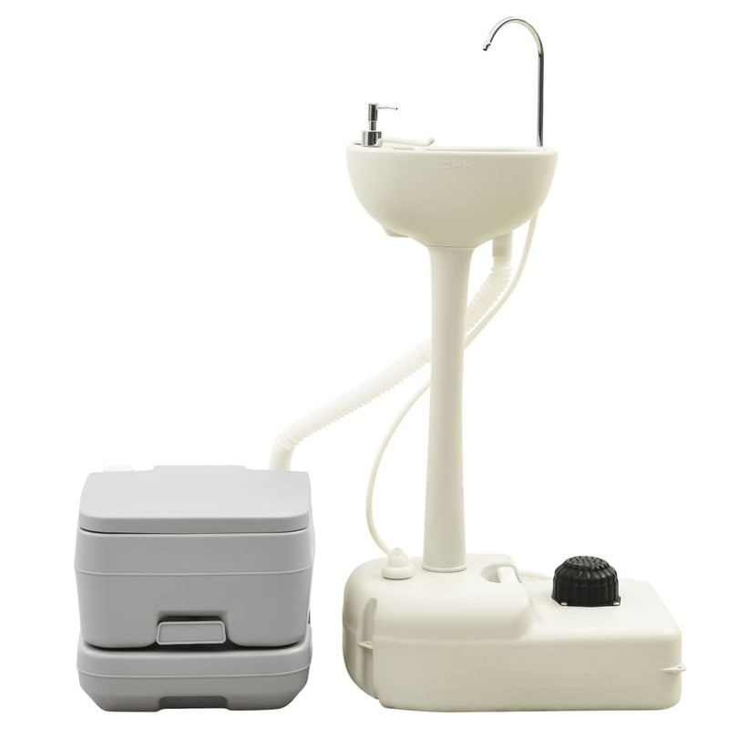 Afbeelding laden in galerijviewer, VidaXL Campingtoilet en wasbak met watertank
