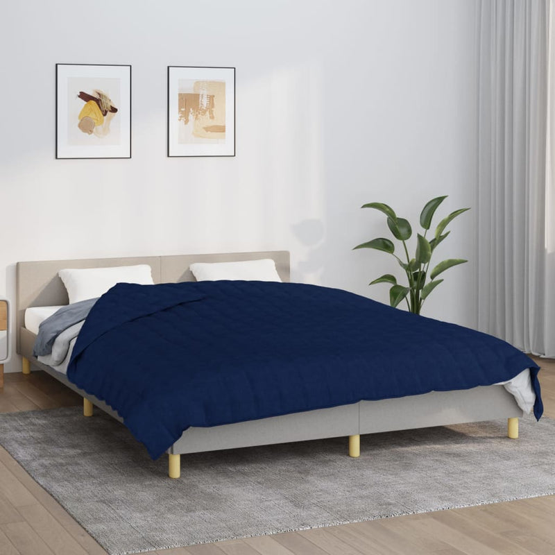 Afbeelding laden in galerijviewer, Vidaxl verzwaringsdeken 220x230 cm 15 kg stof blauw
