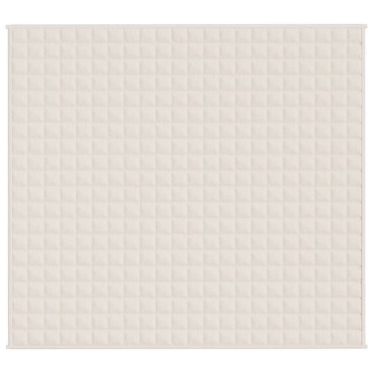 Vidaxl verzwaringsdeken 200x220 cm 9 kg stof lichtcrèmekleurig