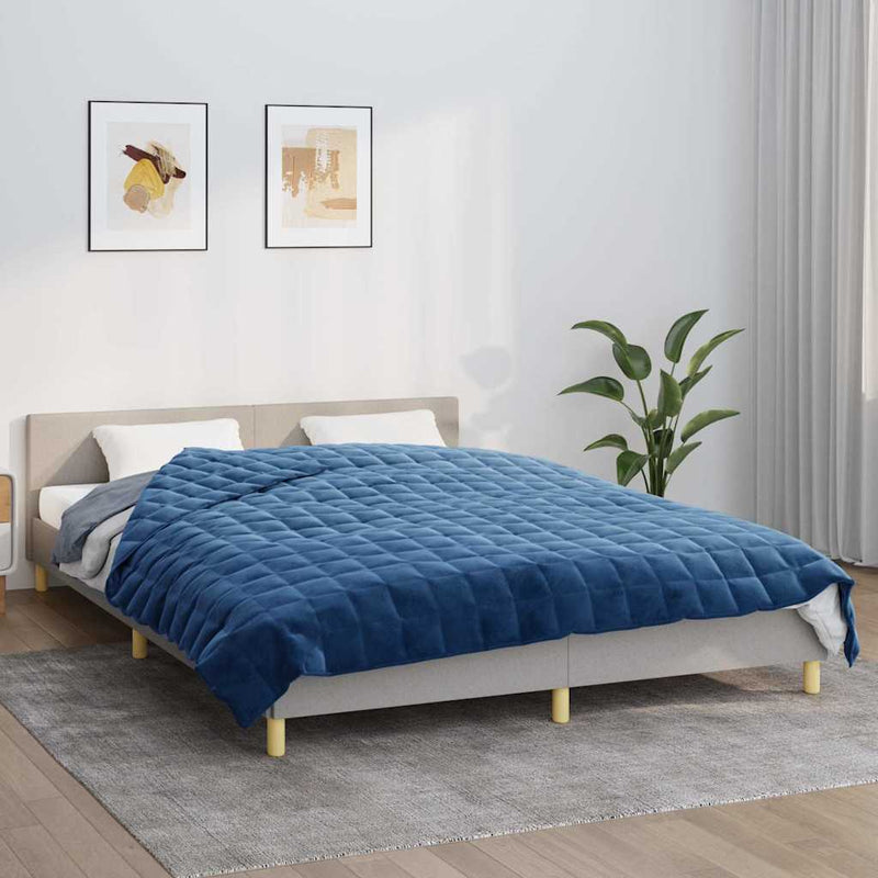 Afbeelding laden in galerijviewer, Vidaxl verzwaringsdeken 200x230 cm 9 kg stof blauw

