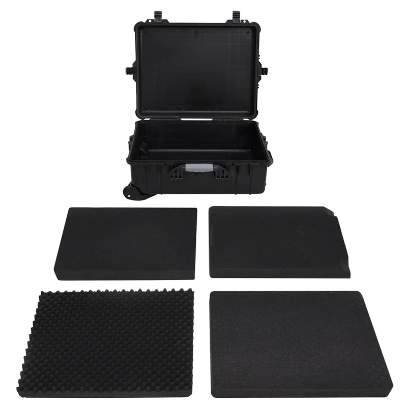 Afbeelding laden in galerijviewer, Vidaxl flightcase op wieltjes 63x50x23 cm pp zwart
