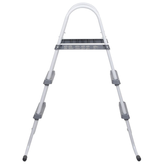 Vidaxl zwembadladder 84 cm staal grijs