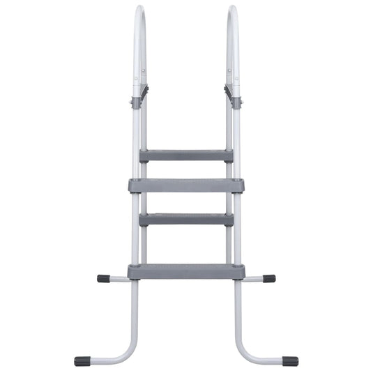 Vidaxl zwembadladder 84 cm staal grijs