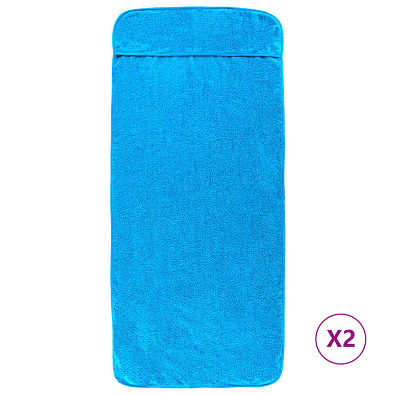 Afbeelding laden in galerijviewer, Vidaxl strandhanddoeken 2 st 400 g m² 75x200 cm stof turquoise
