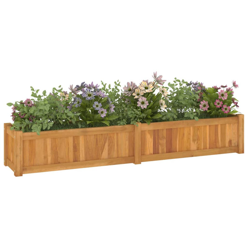 Afbeelding laden in galerijviewer, Vidaxl plantenbak verhoogd 150x30x25 cm massief teakhout

