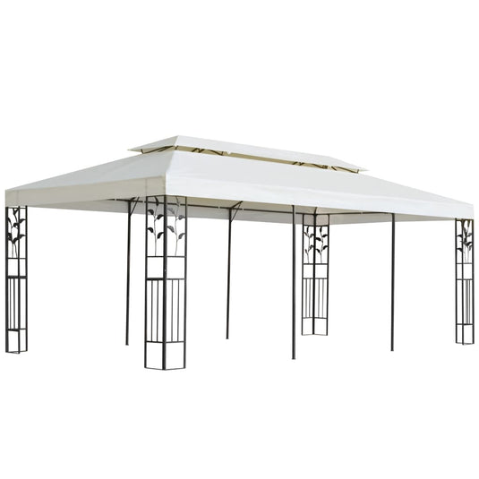 VidaXL Prieel met dubbel dak 6x3 m wit