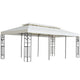 VidaXL Prieel met dubbel dak 6x3 m wit