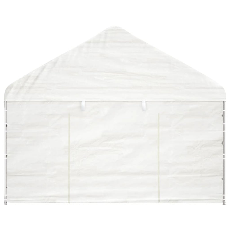 Afbeelding laden in galerijviewer, Vidaxl prieel met dak 4,08x2,23x3,22 m polyetheen wit
