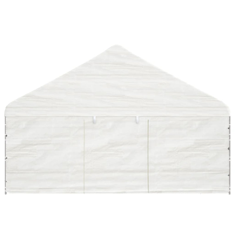 Afbeelding laden in galerijviewer, VidaXL Prieel met dak 5,88x2,23x3,75 m polyetheen wit
