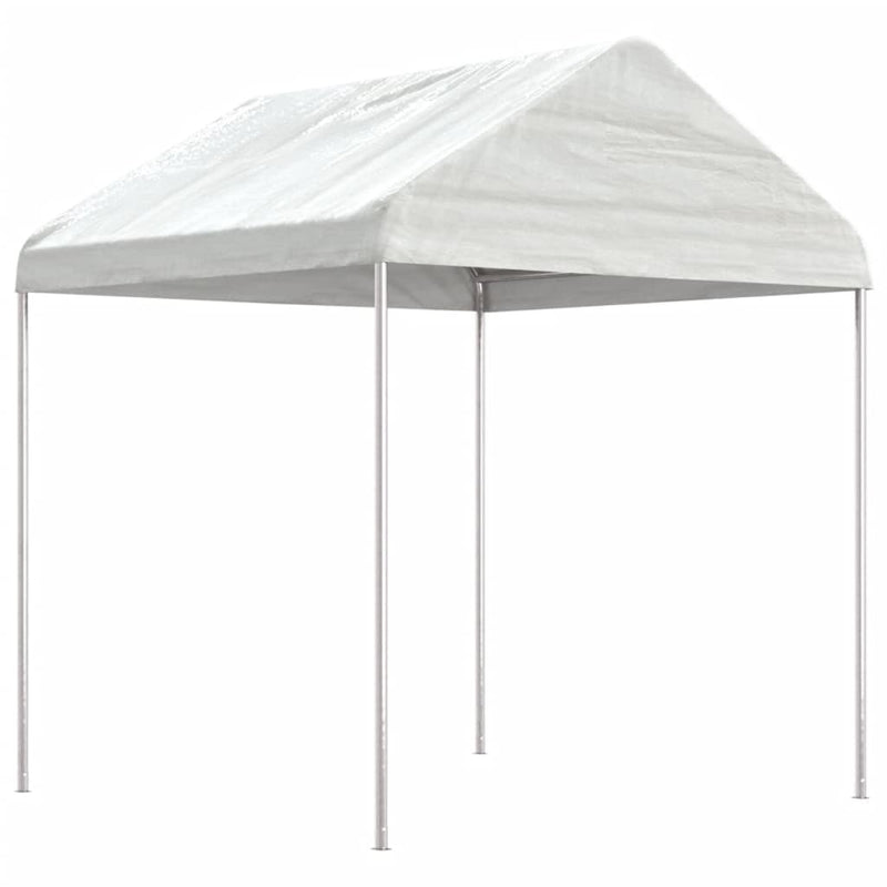 Afbeelding laden in galerijviewer, Vidaxl prieel met dak 2,28x2,23x2,69 m polyetheen wit
