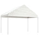 Vidaxl prieel met dak 4,08x2,23x3,22 m polyetheen wit