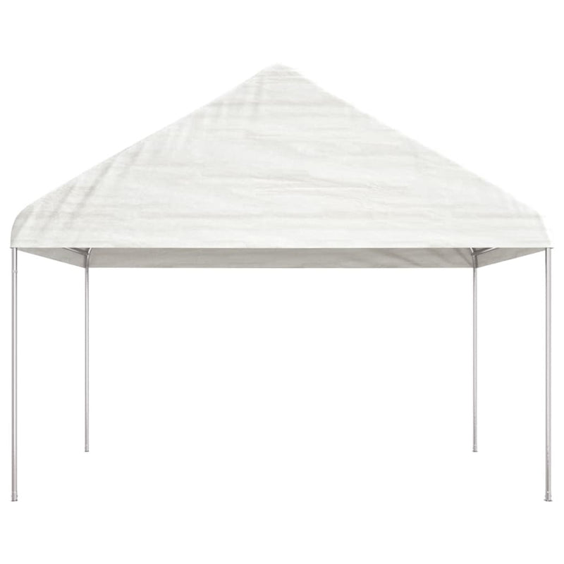 Afbeelding laden in galerijviewer, Vidaxl prieel met dak 4,08x2,23x3,22 m polyetheen wit
