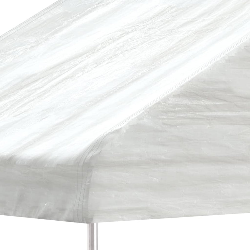 Afbeelding laden in galerijviewer, Vidaxl prieel met dak 4,08x2,23x3,22 m polyetheen wit
