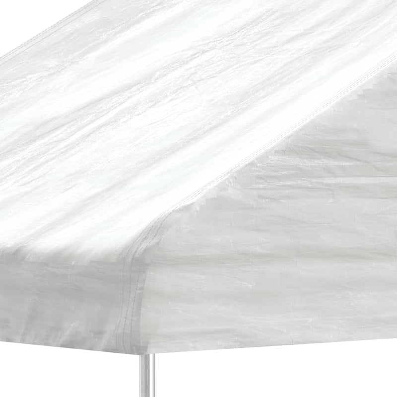 Afbeelding laden in galerijviewer, Vidaxl prieel met dak 5,88x2,23x3,75 m polyetheen wit
