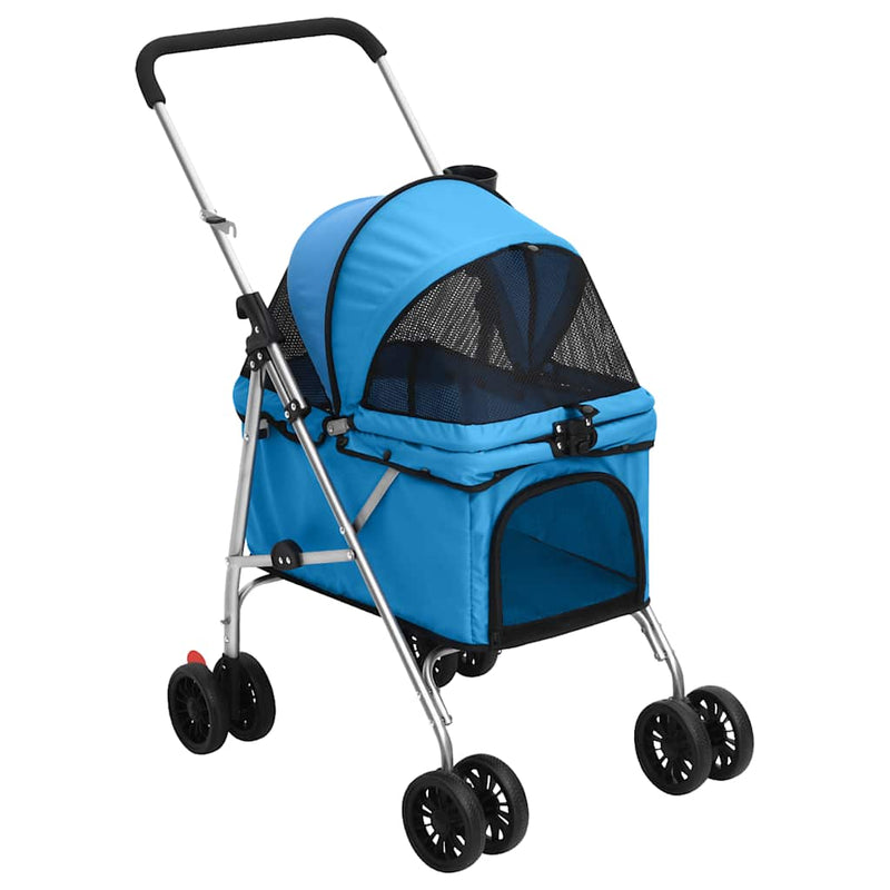 Afbeelding laden in galerijviewer, Vidaxl hondenwagen inklapbaar 76x50x100 cm oxford stof blauw
