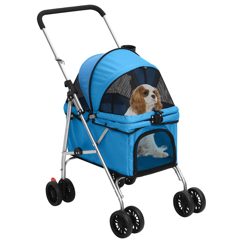 Afbeelding laden in galerijviewer, Vidaxl hondenwagen inklapbaar 76x50x100 cm oxford stof blauw
