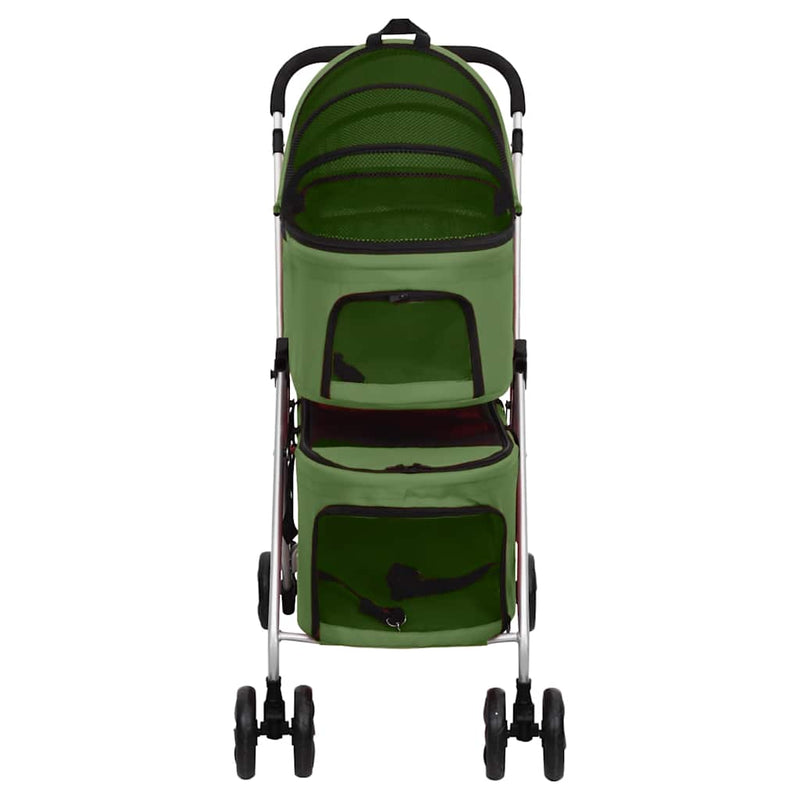 Afbeelding laden in galerijviewer, Vidaxl hondenwagen 2-laags inklapbaar 83x48x97 cm oxford stof groen
