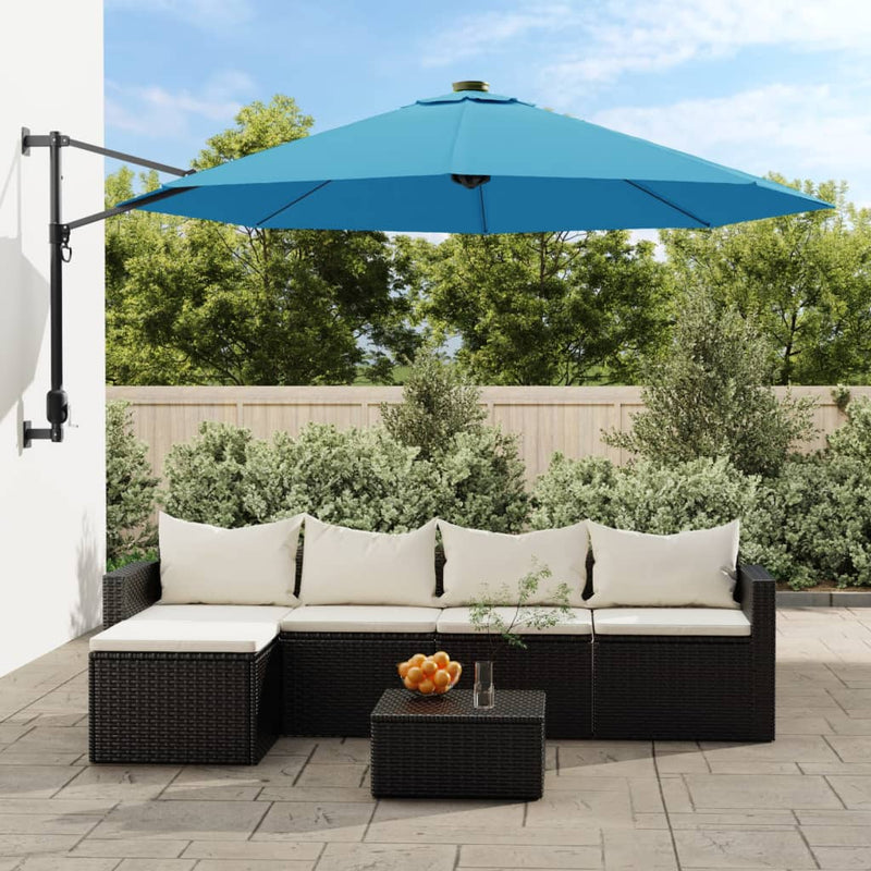 Afbeelding laden in galerijviewer, Vidaxl wandparasol 290 cm zeeblauw
