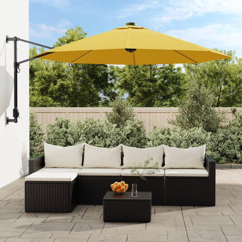 Afbeelding laden in galerijviewer, Vidaxl wandparasol 290 cm geel

