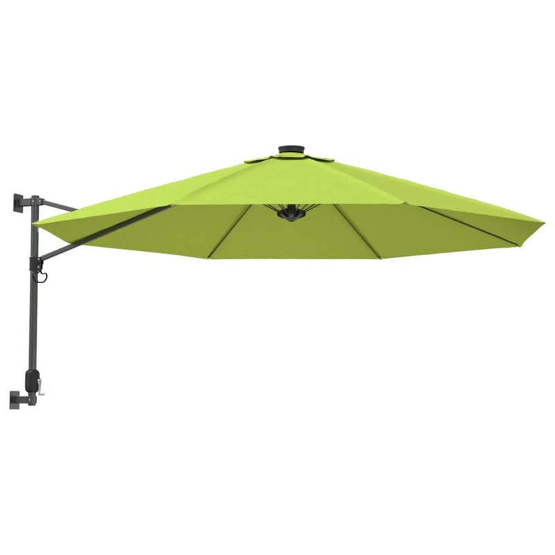 Afbeelding laden in galerijviewer, Vidaxl wandparasol met leds 290 cm appelgroen
