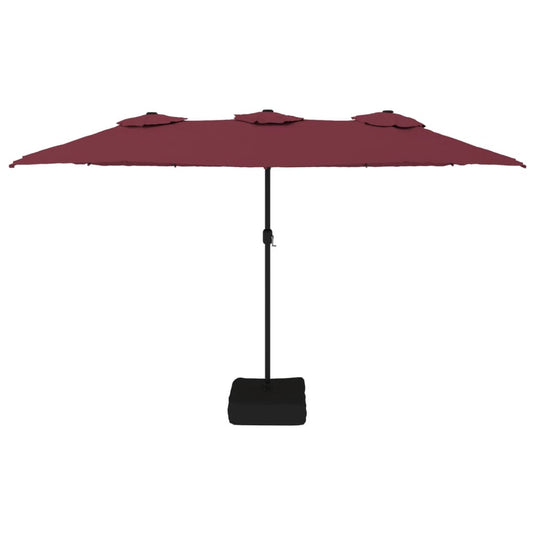 Vidaxl parasol dubbel dak 449x245 cm bordeauxrood