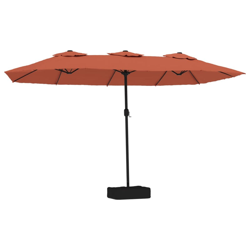 Afbeelding laden in galerijviewer, Vidaxl parasol dubbel dak 449x245 cm terracottakleurig
