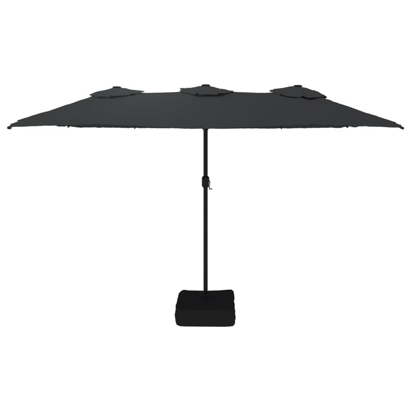 Afbeelding laden in galerijviewer, Vidaxl parasol dubbel dak 449x265 cm zwart

