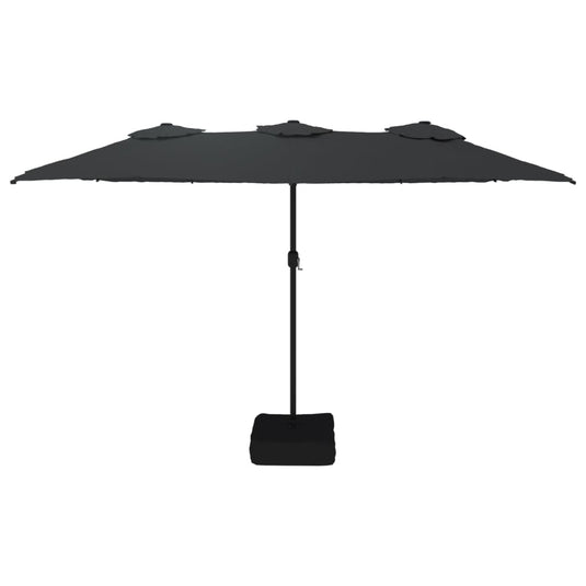 Vidaxl parasol dubbel dak 449x265 cm zwart