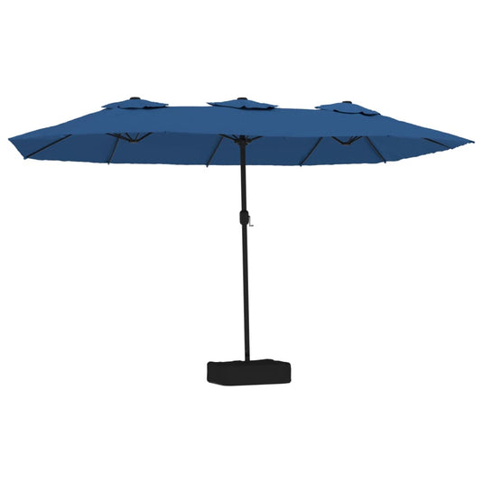 Vidaxl parasol dubbel dak 449x265 cm azuurblauw