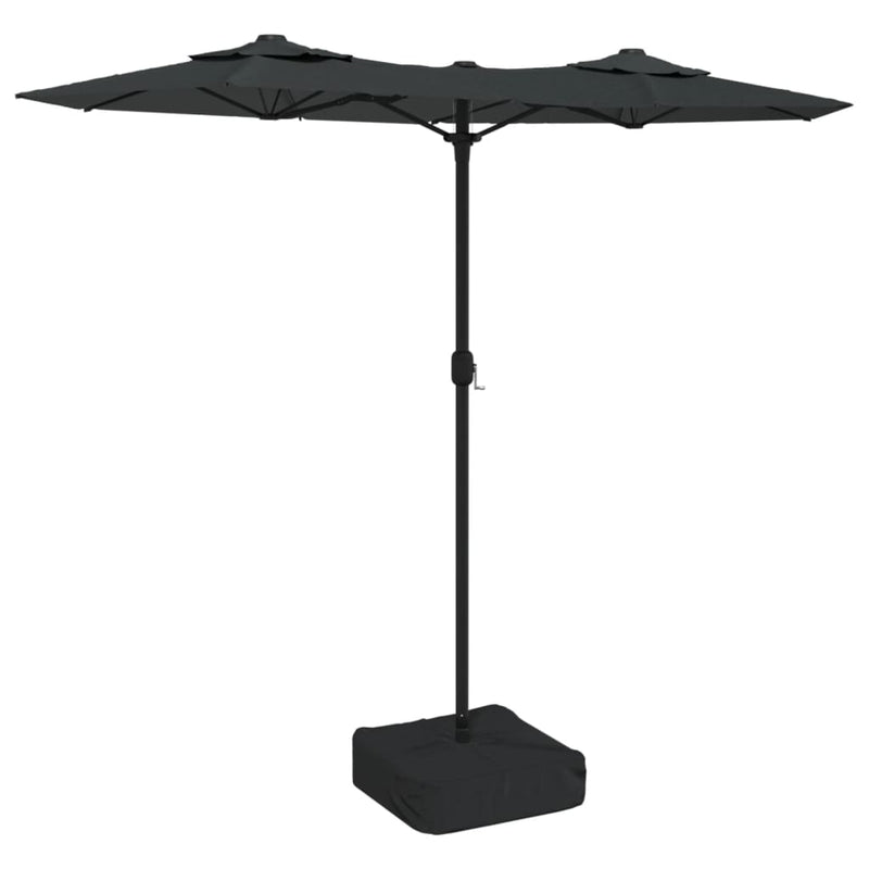 Afbeelding laden in galerijviewer, Vidaxl parasol dubbel dak 316x145 cm antracietkleurig

