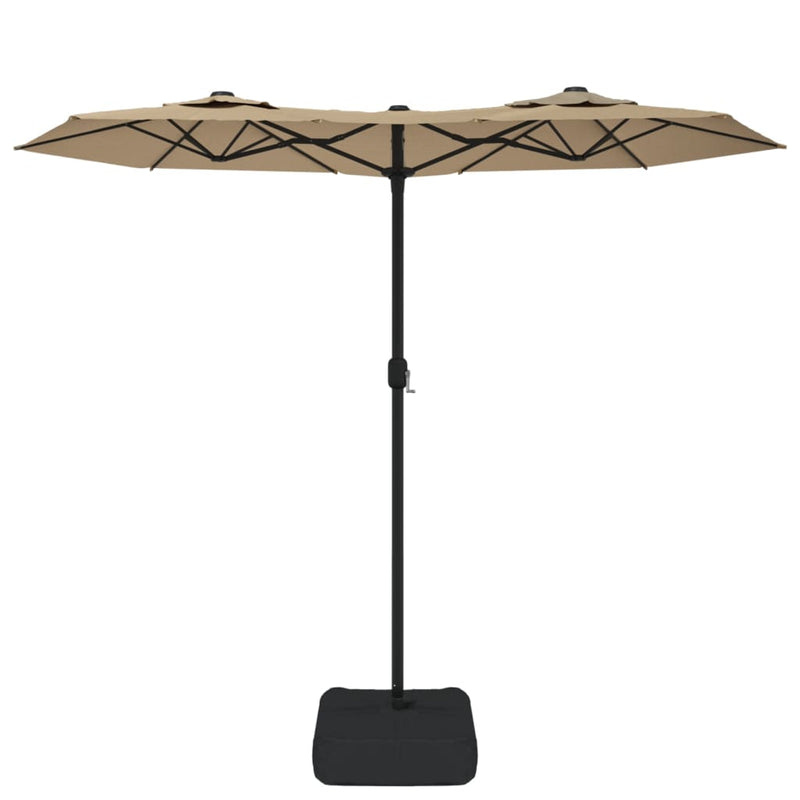 Afbeelding laden in galerijviewer, Vidaxl parasol dubbel dak 316x145 cm taupe
